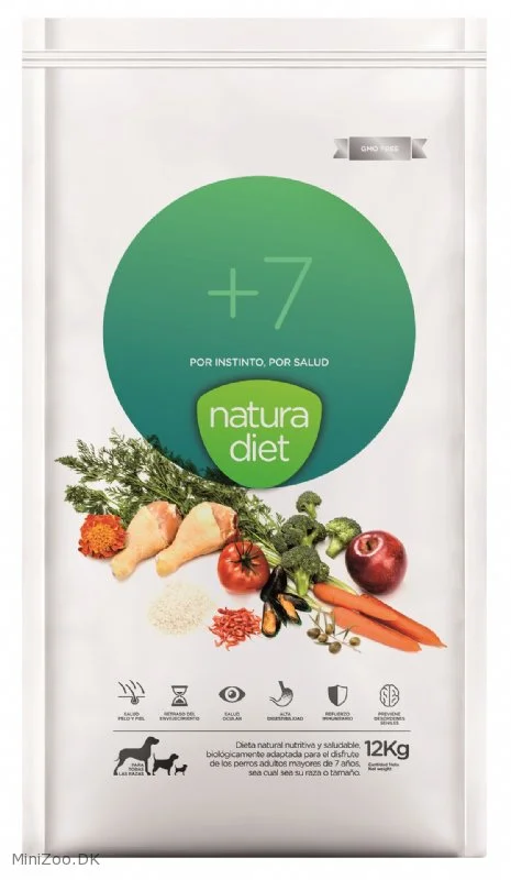 Natura Diet Hundefoder Senior +7 12 kg - komplet tørfoder til ældre hunde
